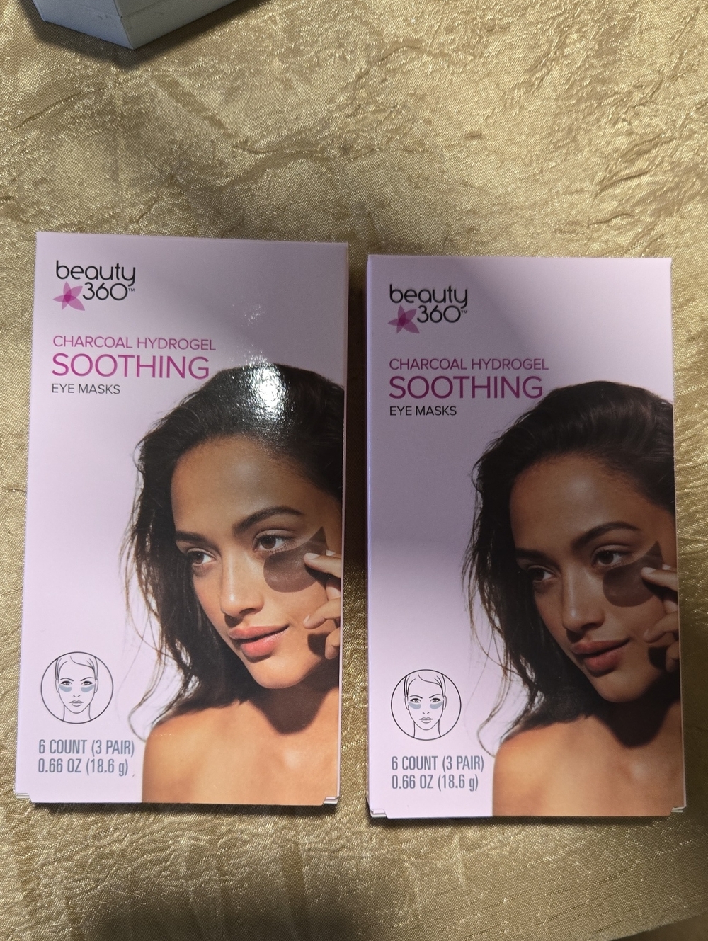 2 Packs 6 Pair All Together beauty 360 Charcoal Hydrogel Soothing Eye Masks